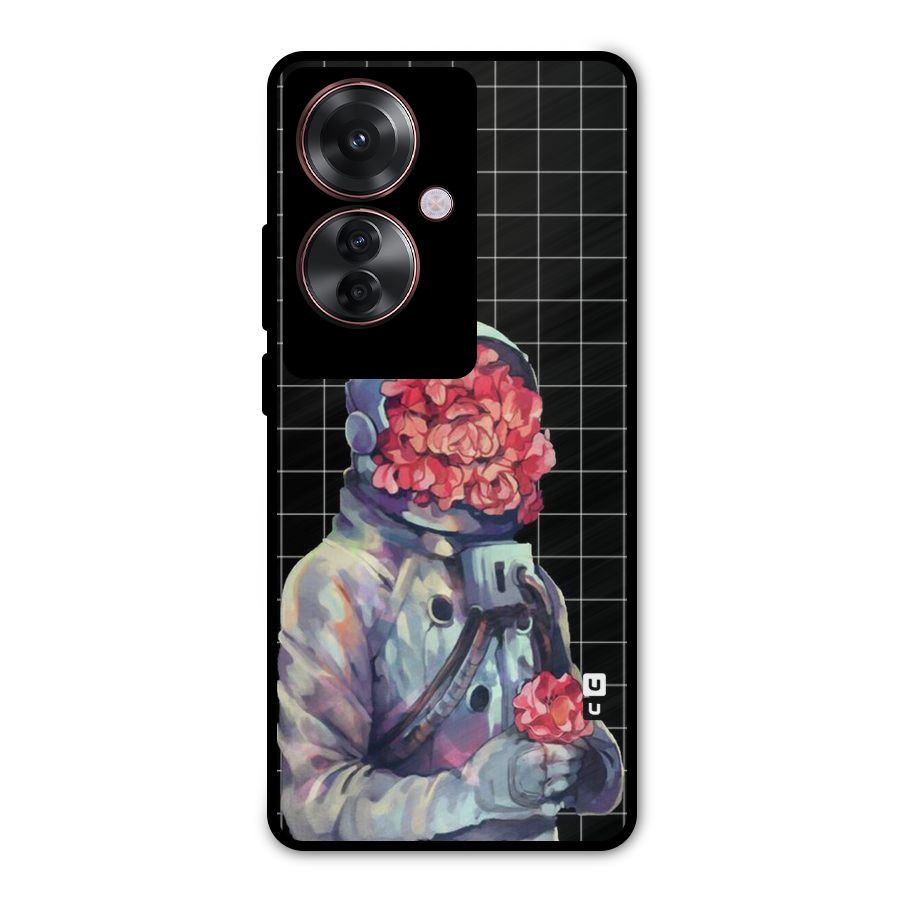 Robot Rose Metal Back Case for Oppo F25 Pro
