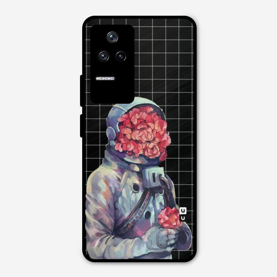 Robot Rose Metal Back Case for Poco F4 5G