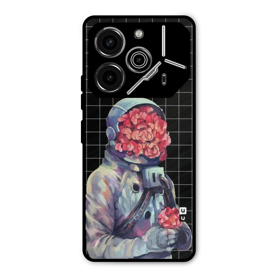 Robot Rose Metal Back Case for Tecno Pova 6 Pro