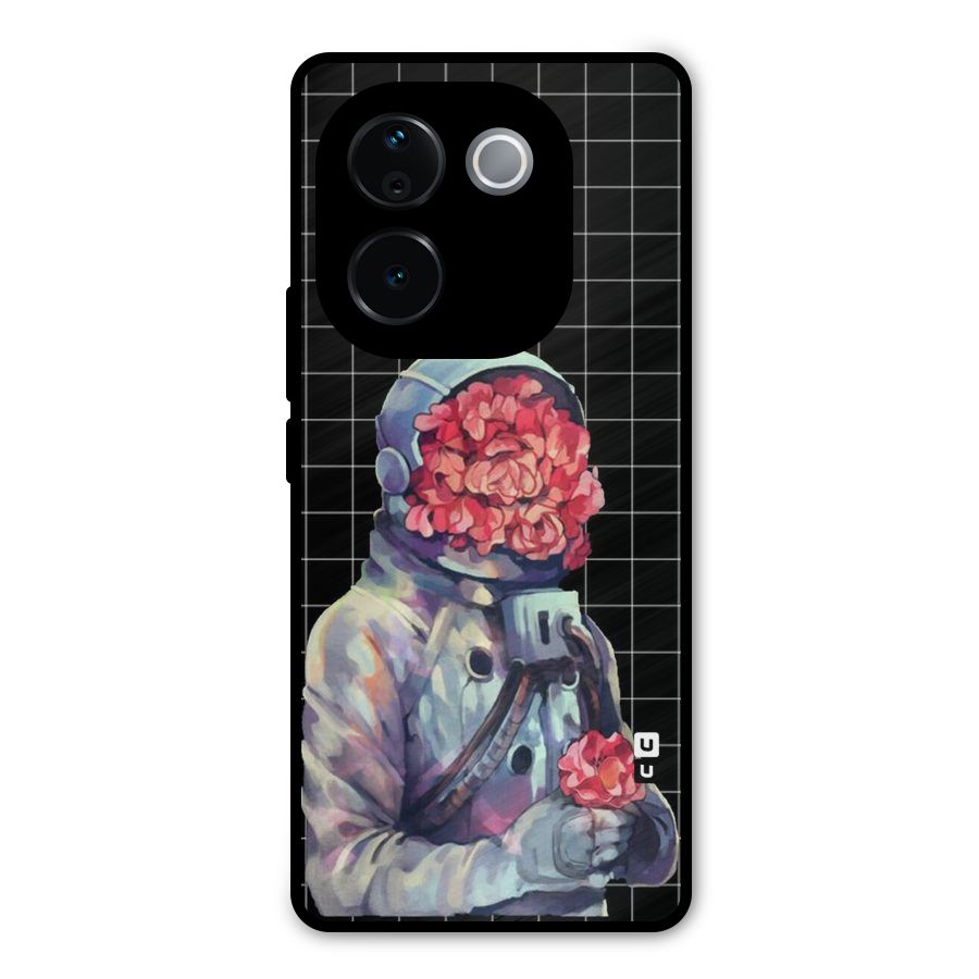 Robot Rose Metal Back Case for Vivo T3 Pro