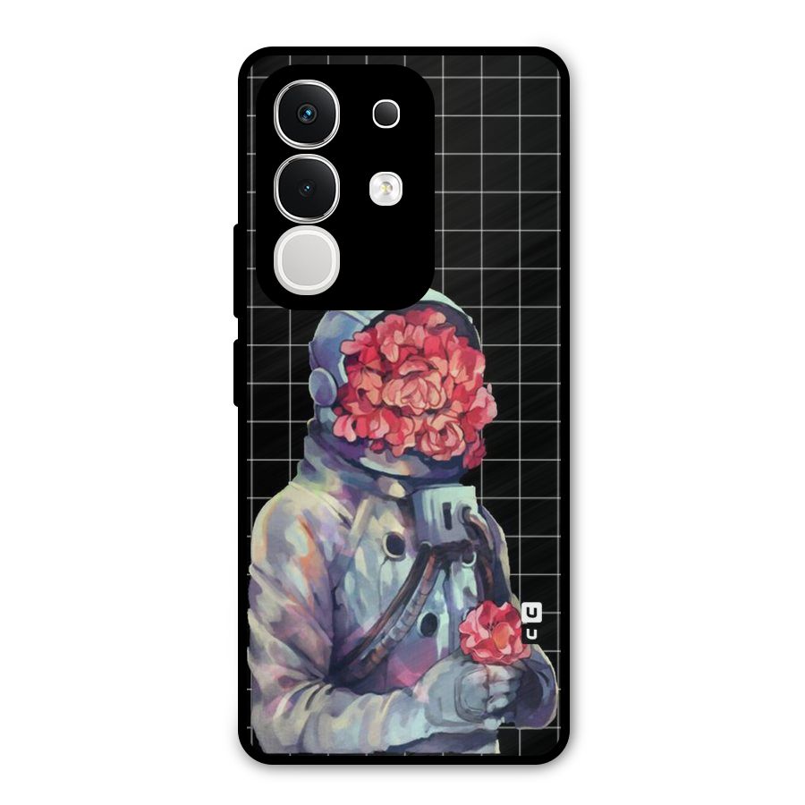 Robot Rose Metal Back Case for Vivo T4x