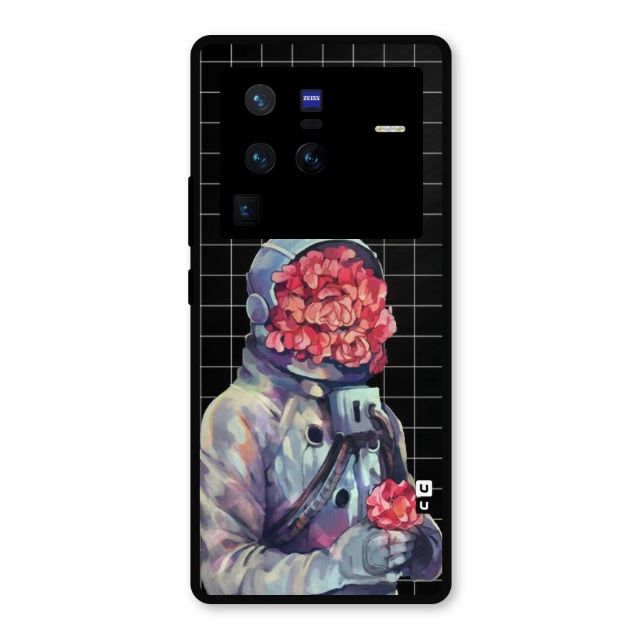 Robot Rose Metal Back Case for Vivo X80 Pro