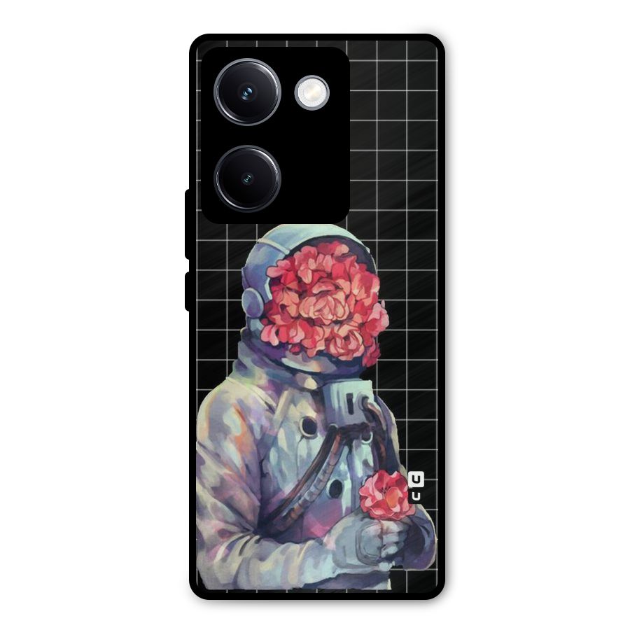 Robot Rose Metal Back Case for Vivo Y300 Plus