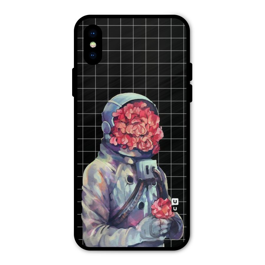 Robot Rose Metal Back Case for iPhone XS
