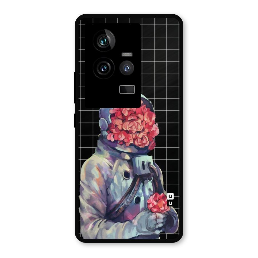 Robot Rose Metal Back Case for iQOO 11 5G