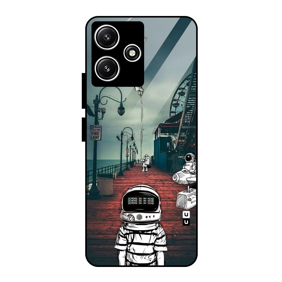 Robotic Design Glass Back Case for Redmi 12 5G