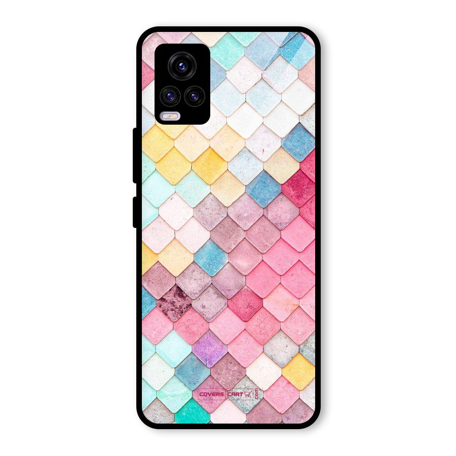 Rocks Pattern Design Glass Back Case for Vivo V20 2021