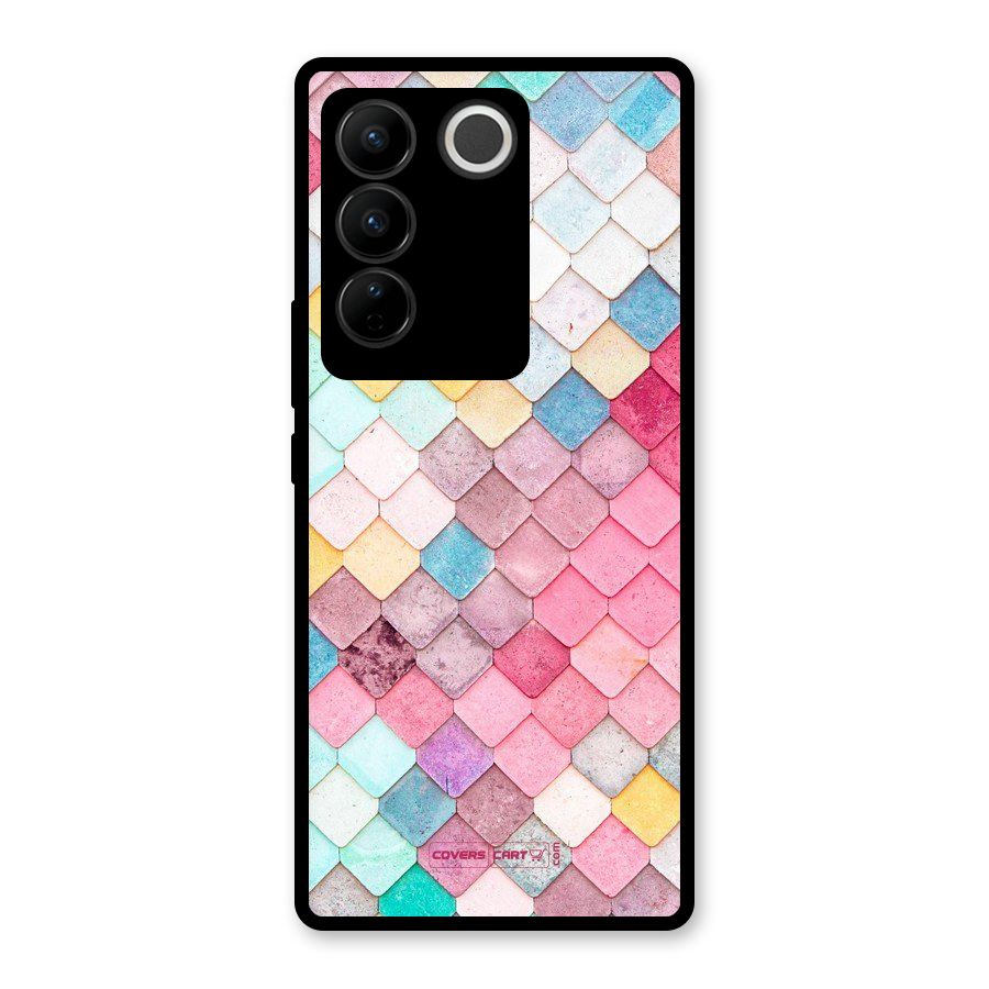 Rocks Pattern Design Glass Back Case for Vivo V27