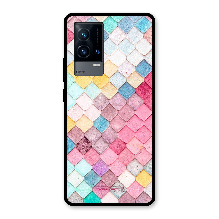 Rocks Pattern Design Glass Back Case for iQOO 9 5G