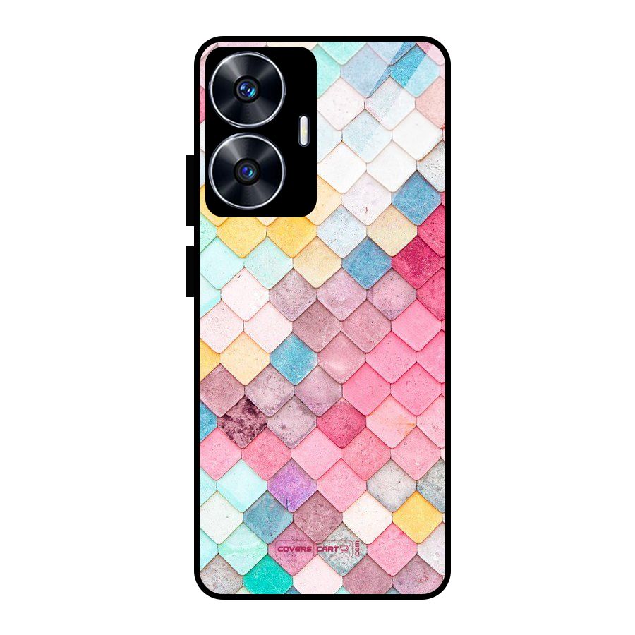 Rocks Pattern Design Glass Back Case for realme C55