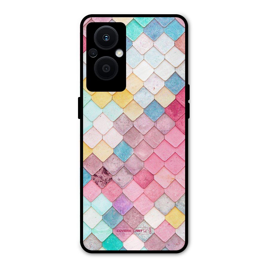 Rocks Pattern Design Metal Back Case for Oppo F21 Pro 5G