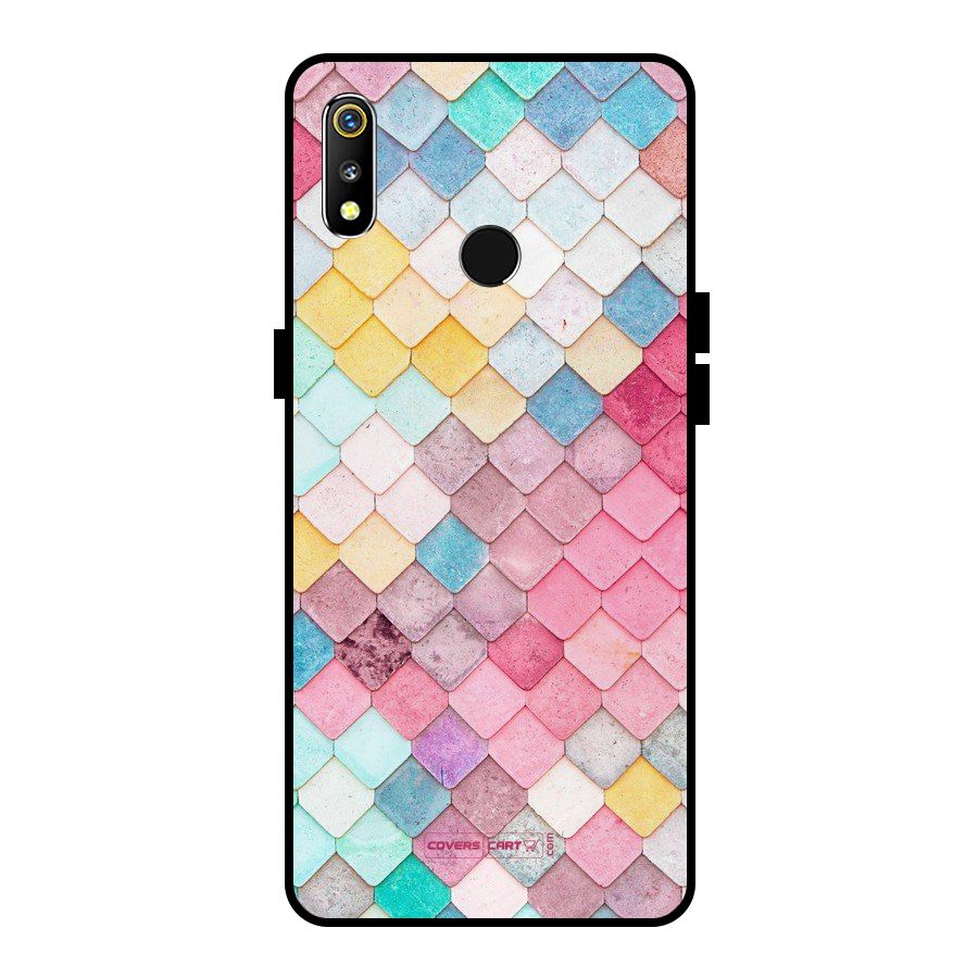 Rocks Pattern Design Metal Back Case for Realme 3
