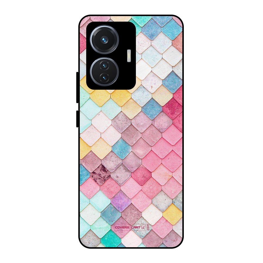 Rocks Pattern Design Metal Back Case for Vivo T1 44W
