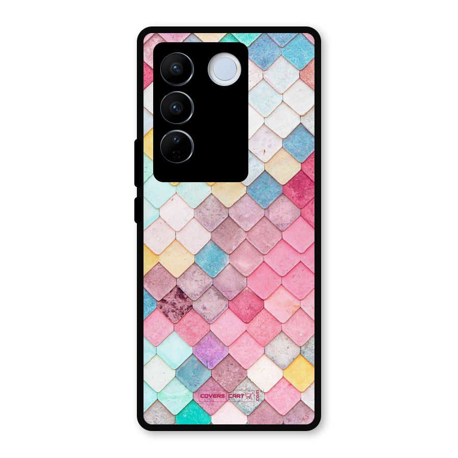 Rocks Pattern Design Metal Back Case for Vivo V27 Pro