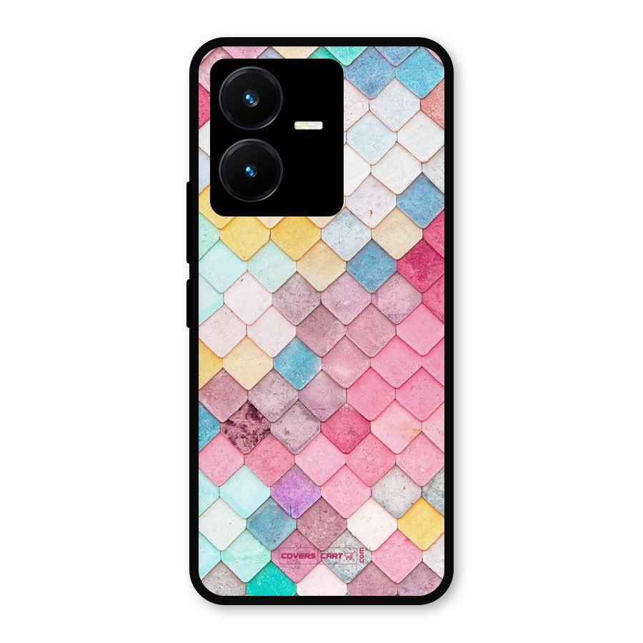 Rocks Pattern Design Metal Back Case for Vivo Y22