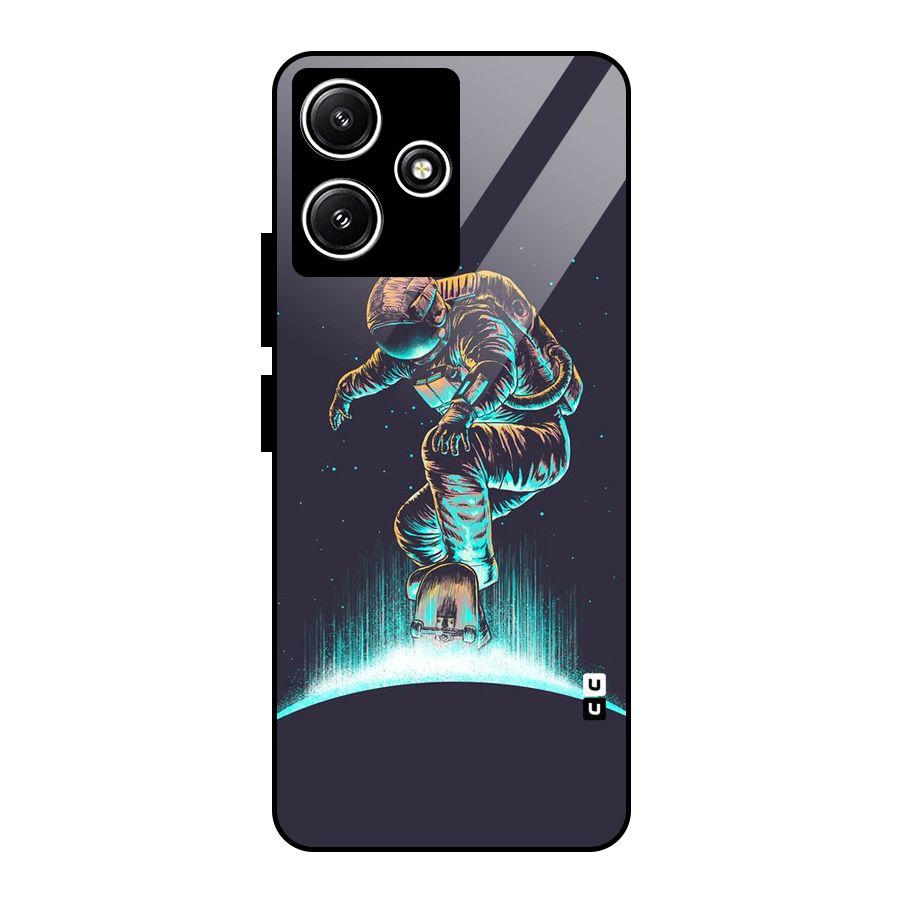 Rolling Spaceman Glass Back Case for Poco M6 Pro