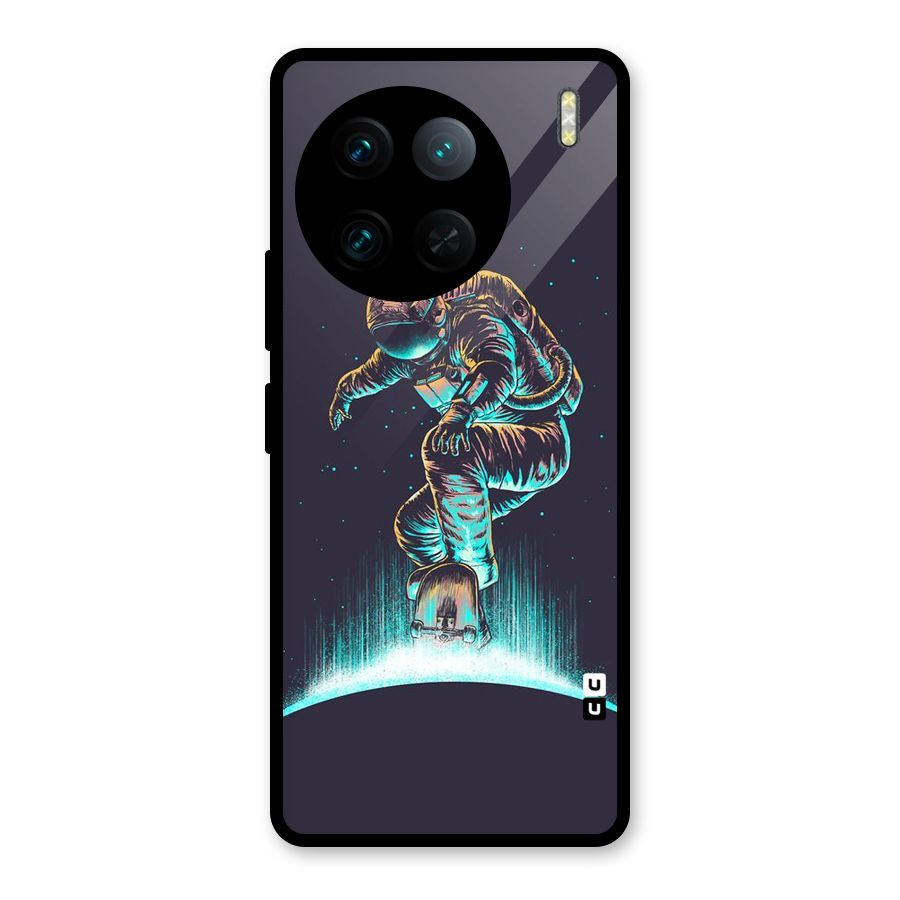 Rolling Spaceman Glass Back Case for Vivo X90 Pro