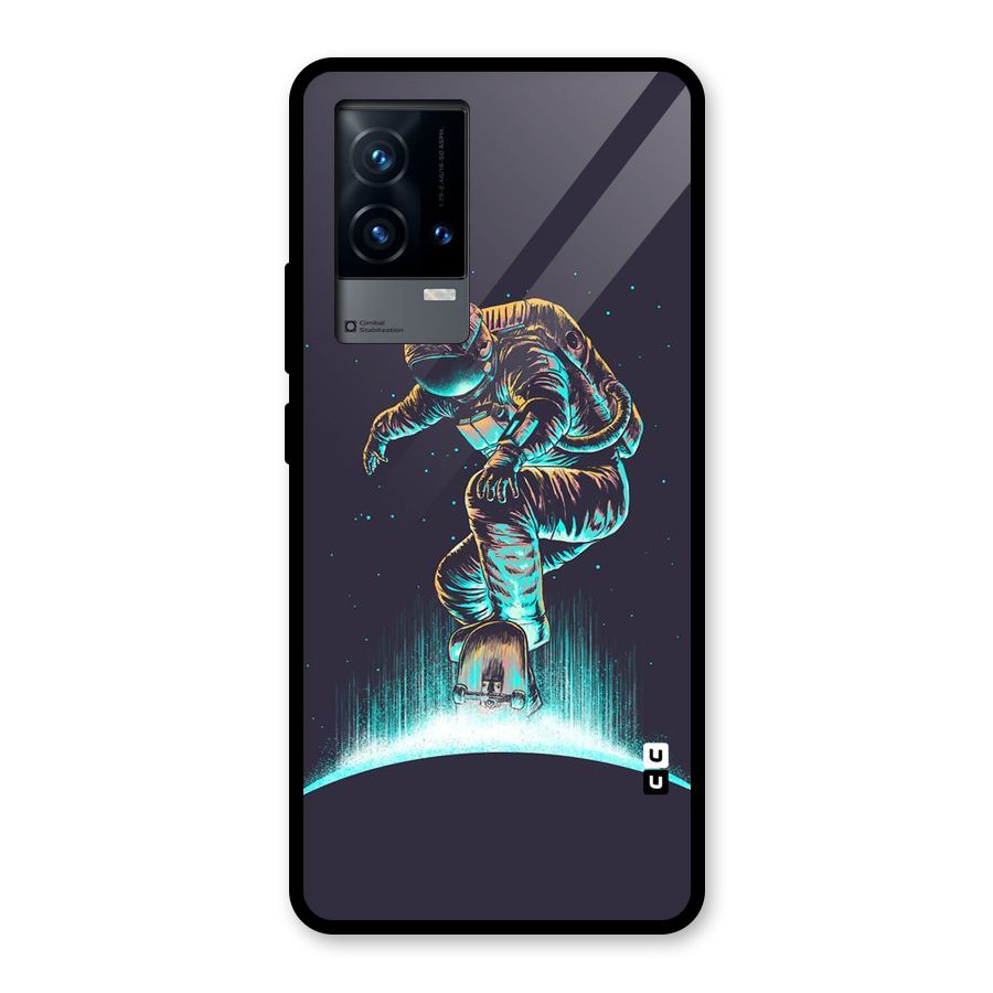 Rolling Spaceman Glass Back Case for iQOO 9 5G
