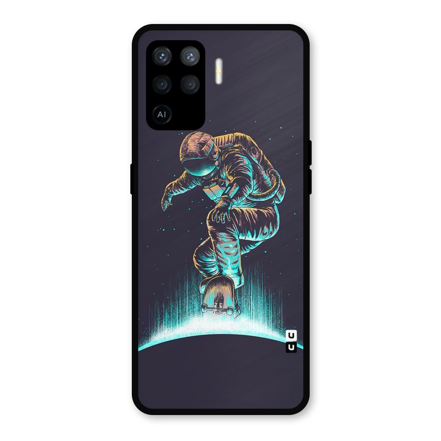 Rolling Spaceman Metal Back Case for Oppo F19 Pro
