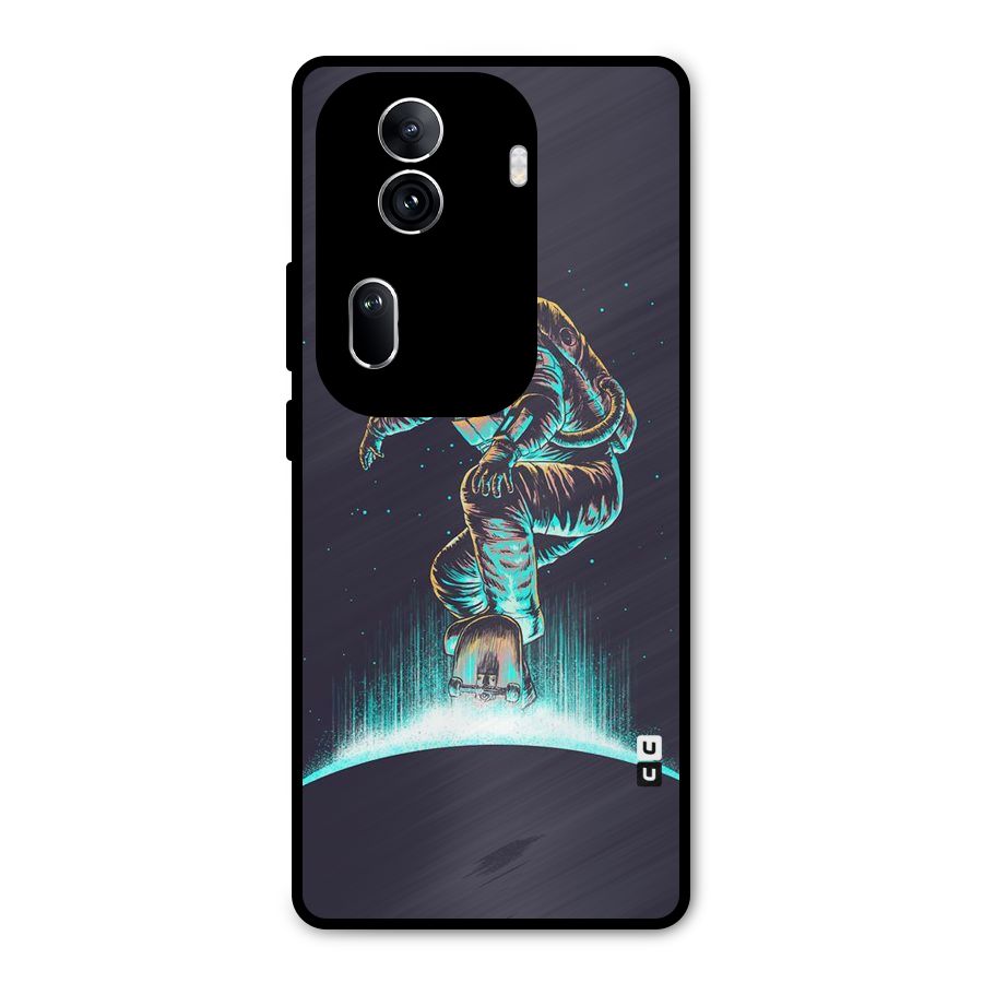 Rolling Spaceman Metal Back Case for Oppo Reno11 Pro 5G
