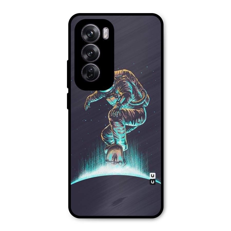 Rolling Spaceman Metal Back Case for Oppo Reno12 Pro