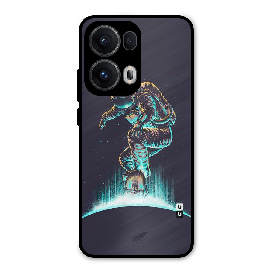 Rolling Spaceman Metal Back Case for Oppo Reno13 Pro