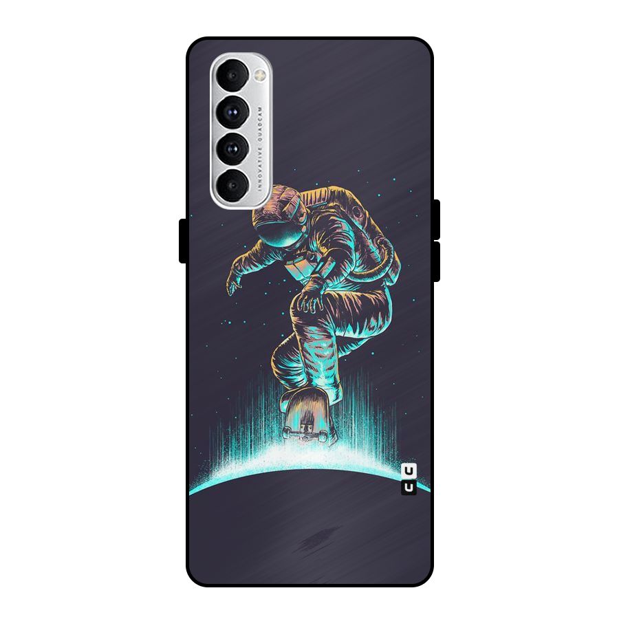 Rolling Spaceman Metal Back Case for Oppo Reno4 Pro