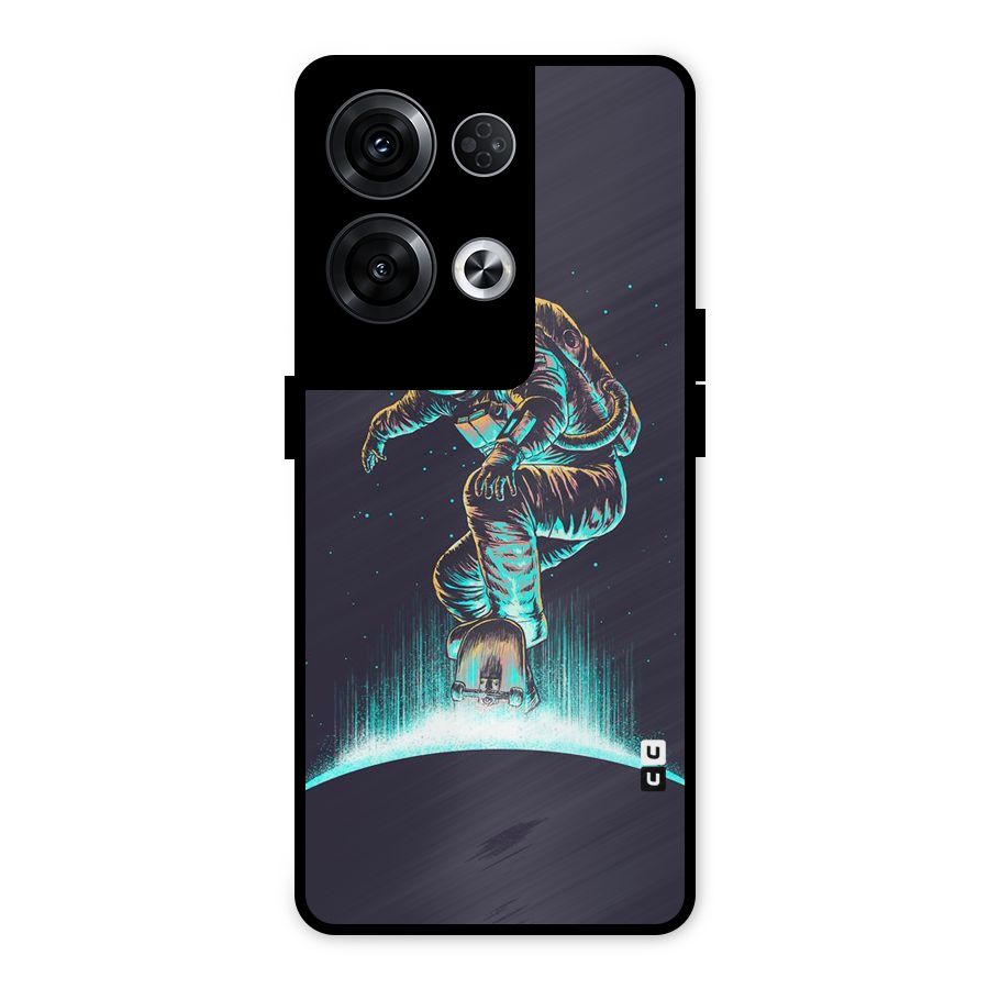 Rolling Spaceman Metal Back Case for Oppo Reno8 Pro 5G