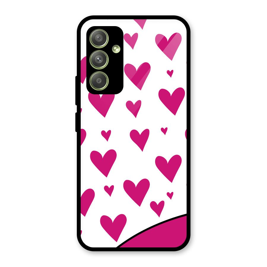 Romantic Couples with Hearts Glass Back Case for Galaxy A54