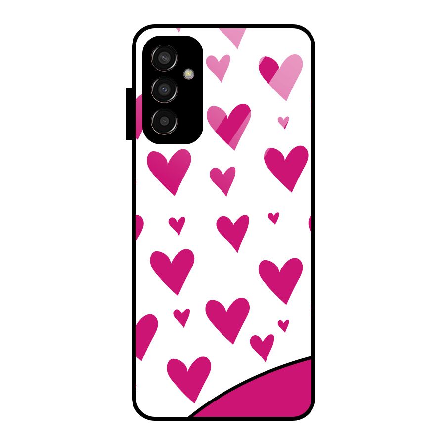 Romantic Couples with Hearts Glass Back Case for Galaxy F13