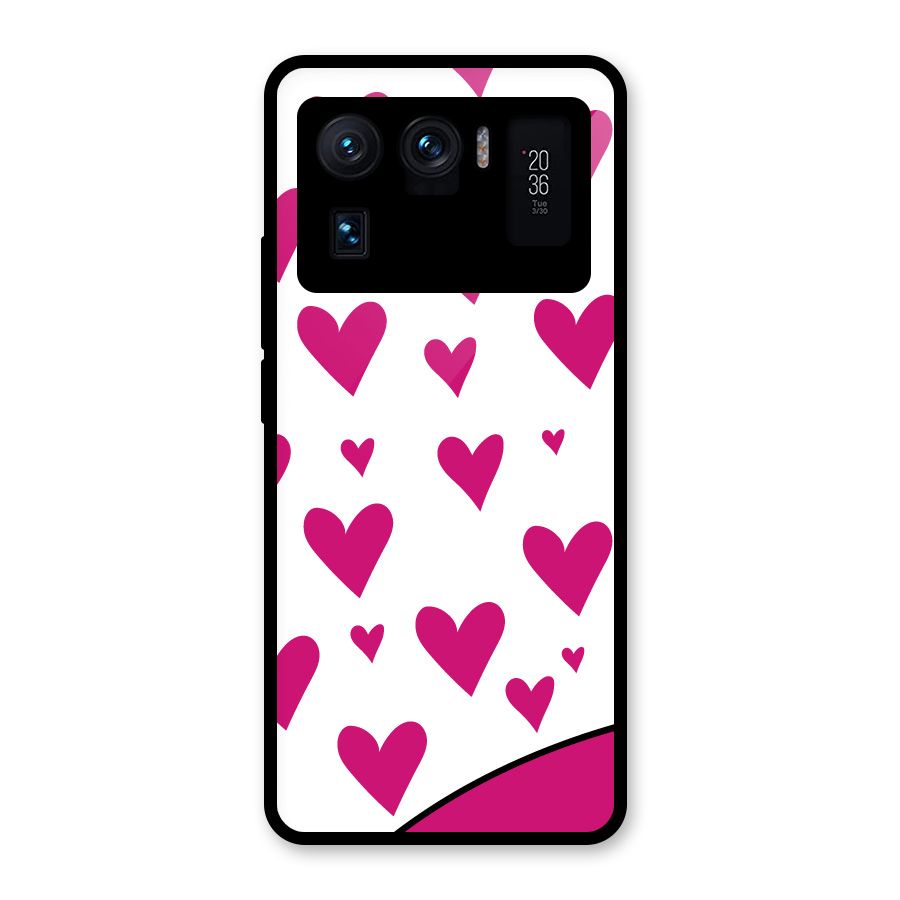 Romantic Couples with Hearts Glass Back Case for Mi 11 Ultra