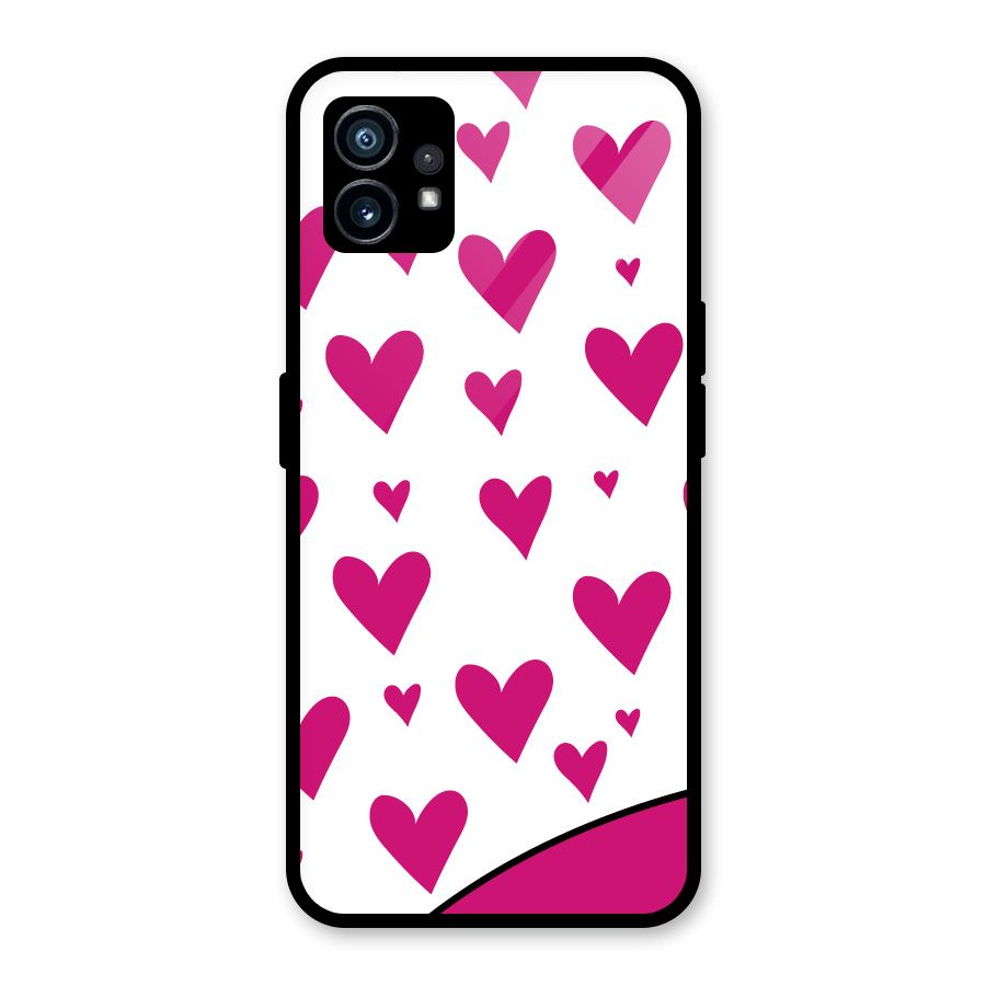 Romantic Couples with Hearts Glass Back Case for Nothing Phone 1