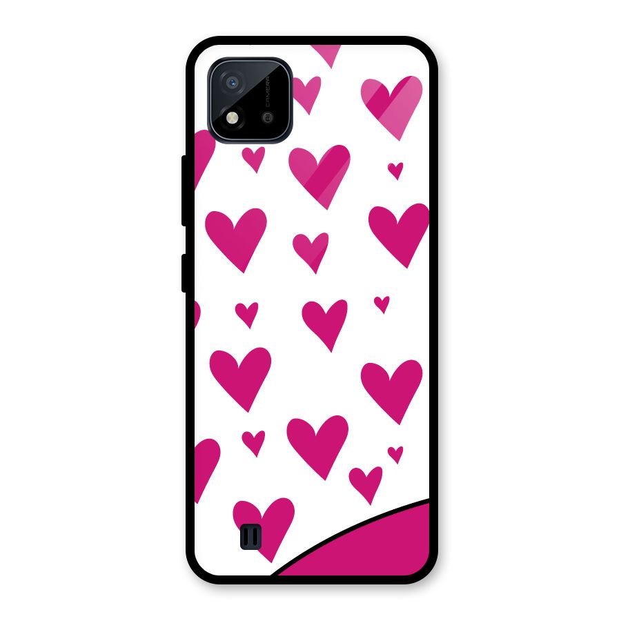 Romantic Couples with Hearts Glass Back Case for Realme C11 2021