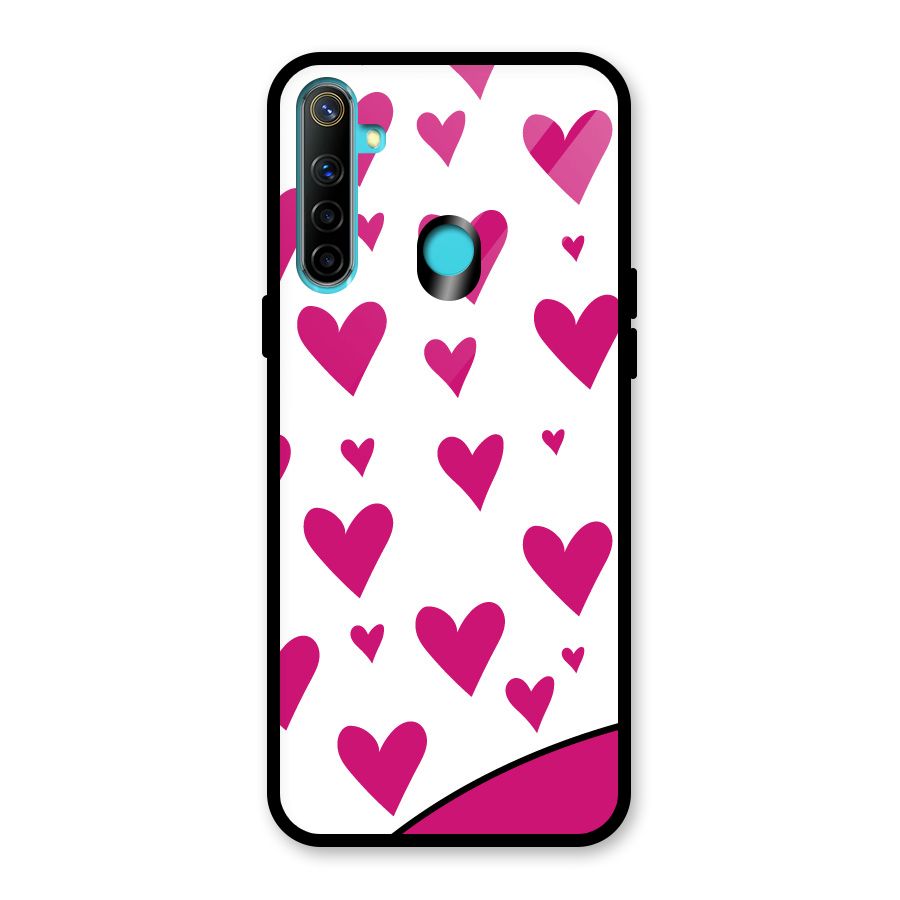 Romantic Couples with Hearts Glass Back Case for Realme Narzo 10