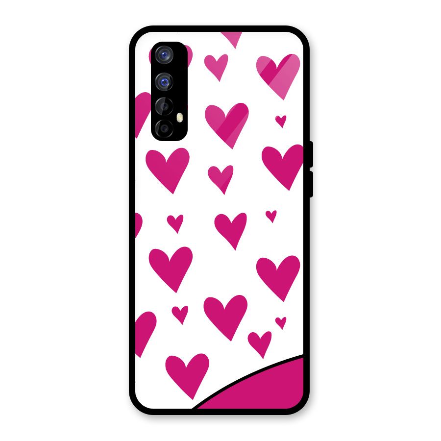 Romantic Couples with Hearts Glass Back Case for Realme Narzo 20 Pro