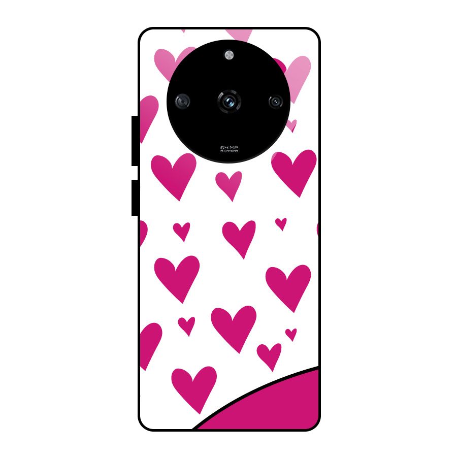 Romantic Couples with Hearts Glass Back Case for Realme Narzo 60 5G
