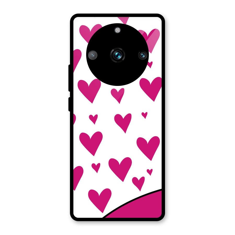 Romantic Couples with Hearts Glass Back Case for Realme Narzo 60 Pro