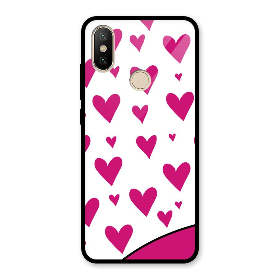 Romantic Couples with Hearts Glass Back Case for Redmi A2