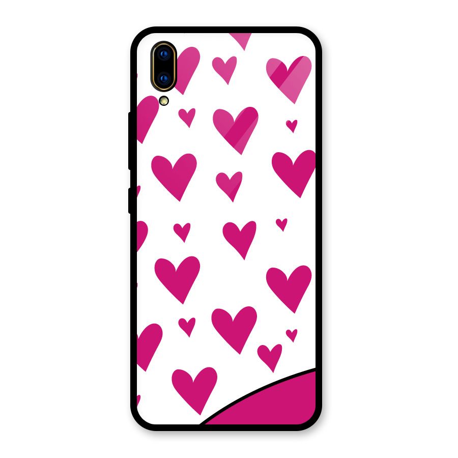 Romantic Couples with Hearts Glass Back Case for Vivo V11 Pro