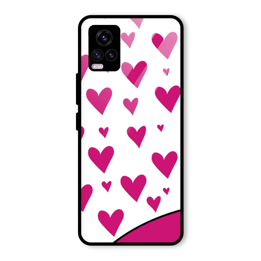 Romantic Couples with Hearts Glass Back Case for Vivo V20 2021