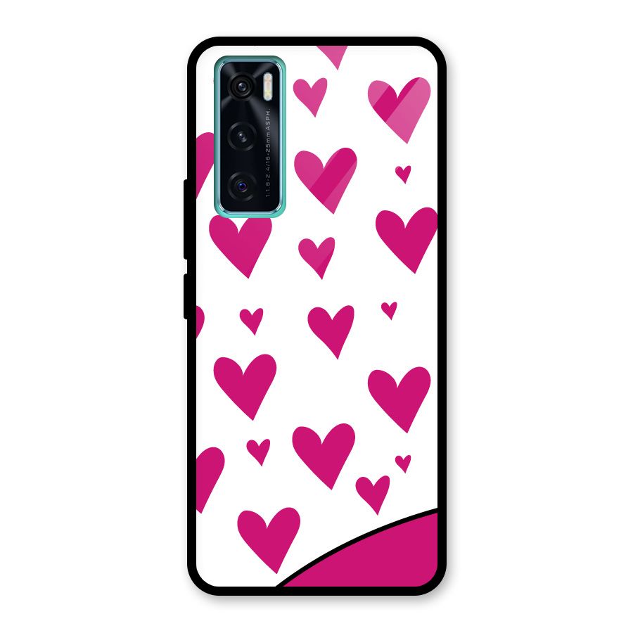 Romantic Couples with Hearts Glass Back Case for Vivo V20 SE