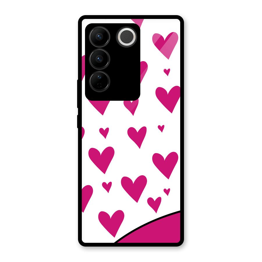 Romantic Couples with Hearts Glass Back Case for Vivo V27