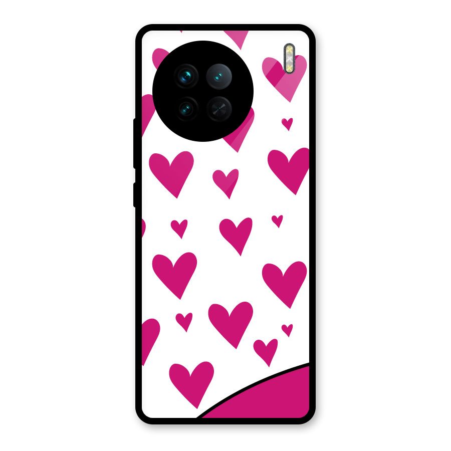 Romantic Couples with Hearts Glass Back Case for Vivo X90