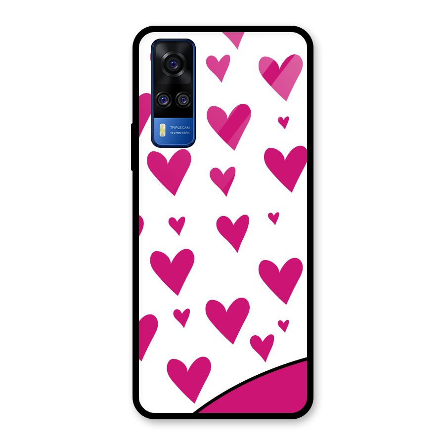 Romantic Couples with Hearts Glass Back Case for Vivo Y31
