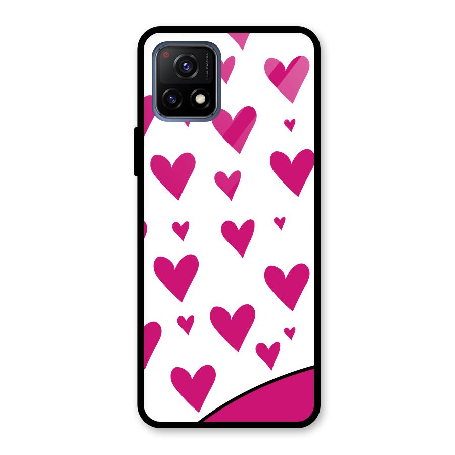 Romantic Couples with Hearts Glass Back Case for Vivo Y72 5G