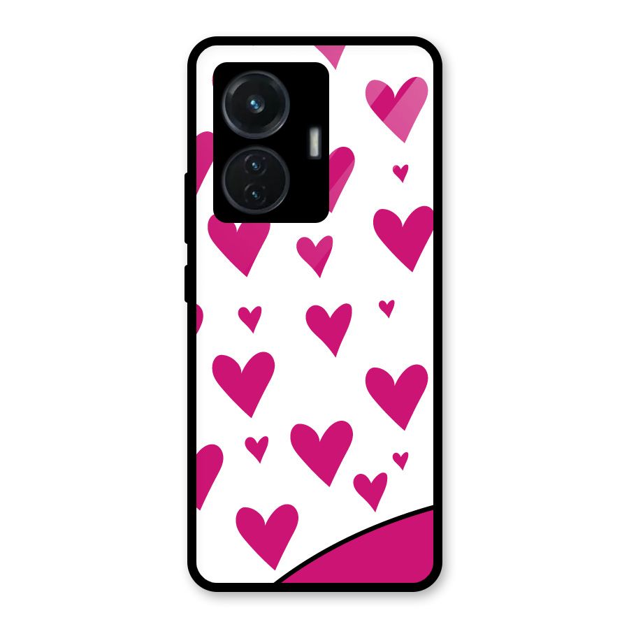 Romantic Couples with Hearts Glass Back Case for iQOO Z6 44W