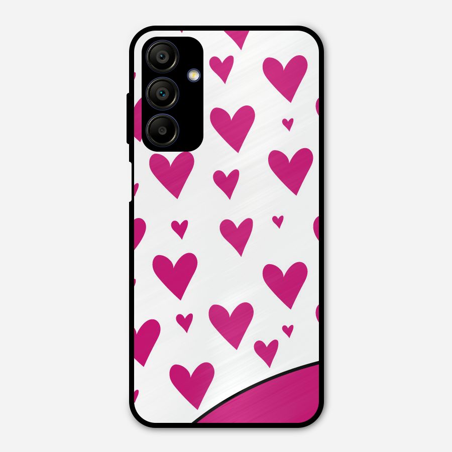 Romantic Couples with Hearts Metal Back Case for Galaxy A15 5G