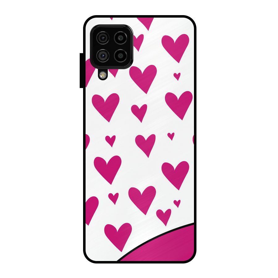 Romantic Couples with Hearts Metal Back Case for Galaxy A22 4G