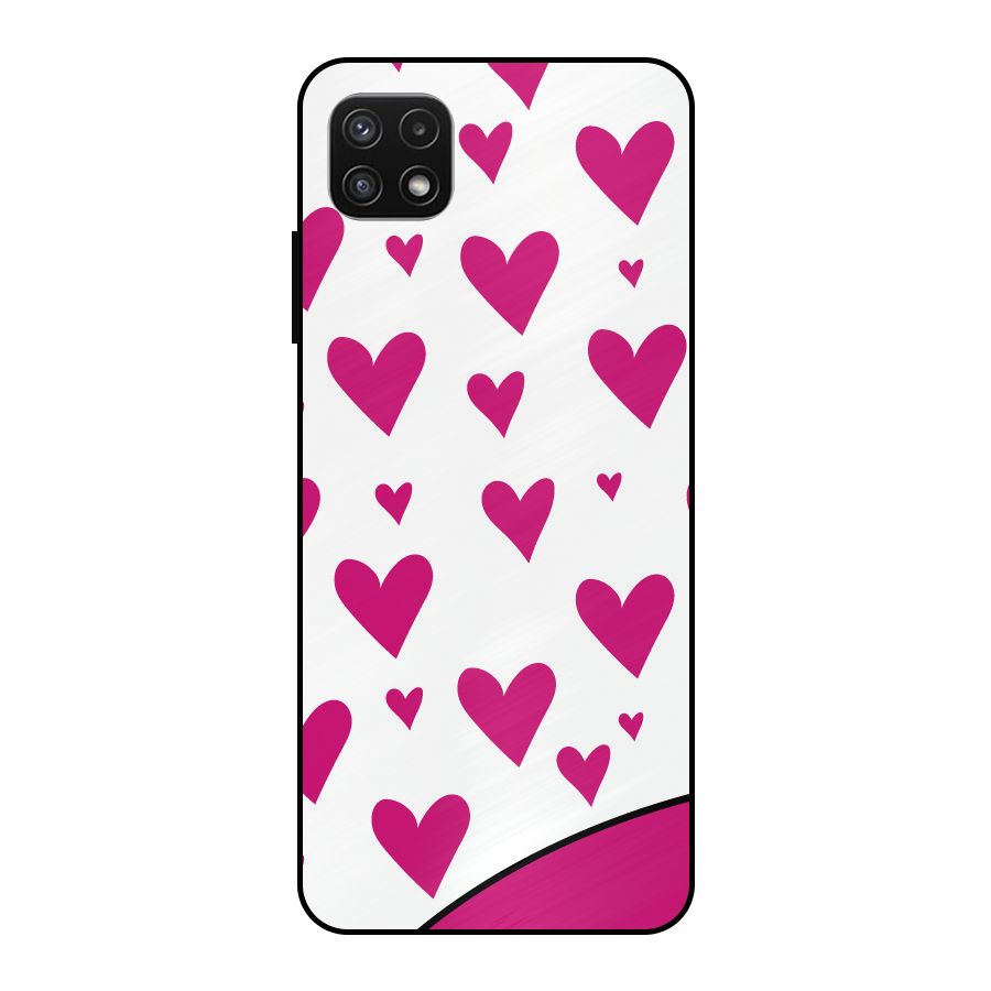 Romantic Couples with Hearts Metal Back Case for Galaxy A22 5G