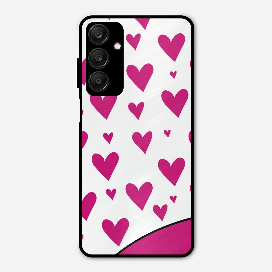 Romantic Couples with Hearts Metal Back Case for Galaxy A25 5G